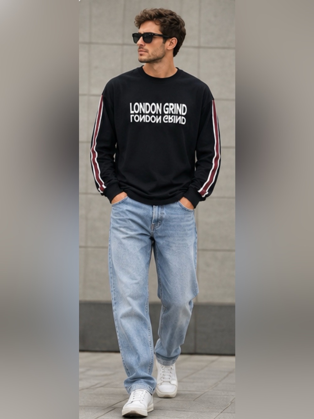 London Grind Shoreditch Men’s XL Graphic Long Sleeve Black Streetwear
